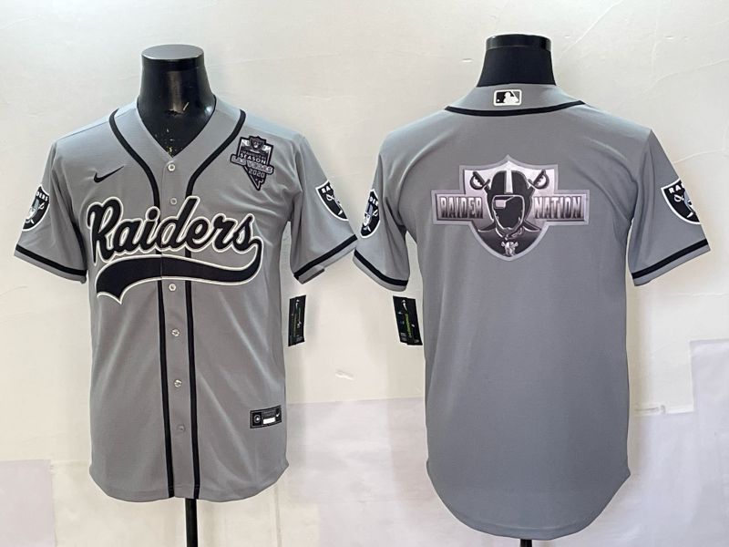 Men 2025 Oakland Raiders Blank Grey 3th generation Joint Name Nike Limited NFL Jersey style 058